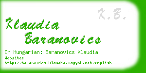 klaudia baranovics business card